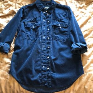 Velvet feel button up